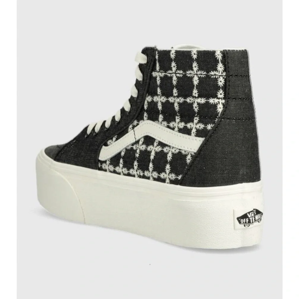 Vans Women's Black and White Patterned High-Tops